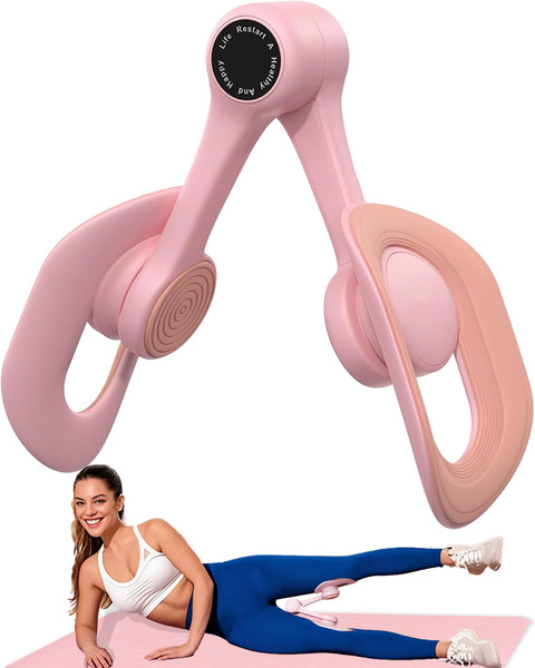UJT Thigh Master Kegel Exerciser for Women, Pelvic Floor Exercise Devices, Muscle Trainer and Repair of HIPS/Arm/Leg, Thigh Exercise Equipment for Home, 360 Degree Rotation(Pink)