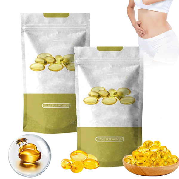 Tender Natural Capsules,Guruas Bee Venom Ginger Oil Capsules, Bee Toxin Ginger Oil Capsules, Firming Repair & Pink and Tender Natural Capsules (2pcs)