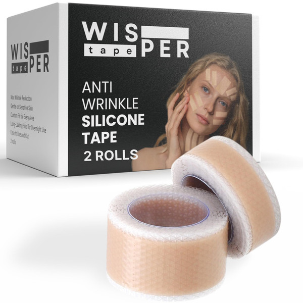 Silicone Face Tape | Anti-Wrinkle Face Tape | 2 Rolls with Different Widths for Custom Fit | Toning, Firming & Tightening Tape | Gentle on Sensitive Skin | Overnight Hold for Wrinkles and Fine Lines