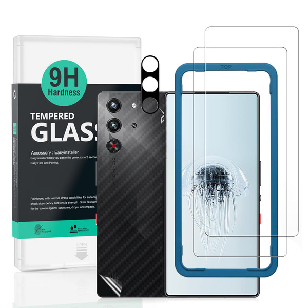 Ibywind for ZTE nubia Red Magic 10 Pro/10 Pro+ 5G/10S Pro/10S Pro+ Screen Protector,2 Pack,9H Hardness Tempered Glass and Camera Lens Protector,with Alignment Frame,Full Coverage,Bubble Free