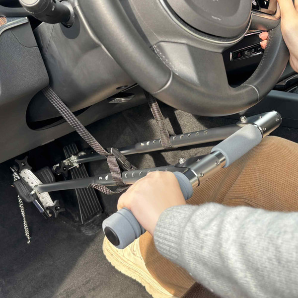OceanicEcho Car Hand Controls Device for Disabled Drivers, Portable Handicap Driving Hand Controlled Drive Assist for Injured, Handicap, Cars Driving aids（Gray Handle）