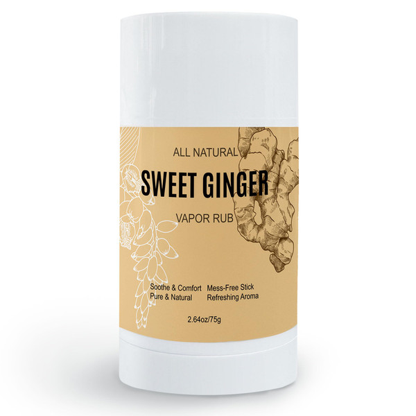 Sweet Ginger Vapor Rub, All-Natural Plant-Based Ginger Oil & Peppermint Balm for Muscle, Herbal Massage Stick, Soothing Body with Natural Extracts, Warming and Relaxing, Roller Design (1)