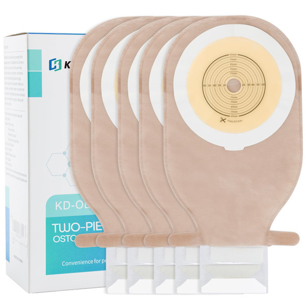 30 PCS Colostomy Bags, Ostomy Supplies,One Piece Drainable Ostomy Pouch with Hook and Loop for Ileostomy Stoma Care,15mm-65mm Cut to Fit