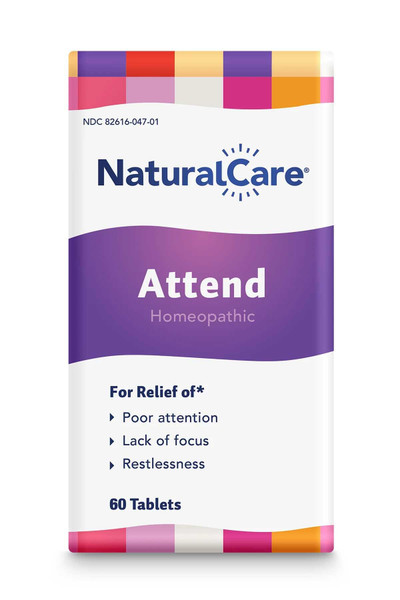 NaturalCare Attend Tablets, 60ct - May Help Improve Focus & Attention for Poor Attention, Lack of Focus, Restlessness - Tablets
