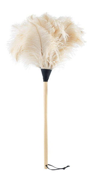 Redecker Ostrich Feather Duster with Varnished Wooden Handle, 31-1/2-Inches, Light