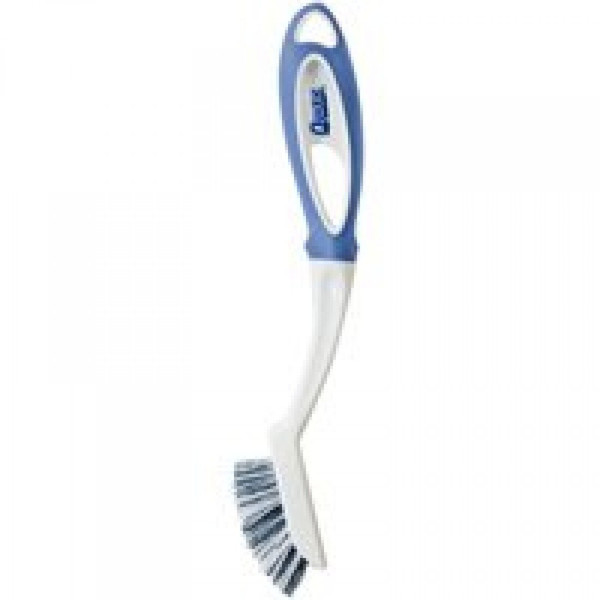 Quickie Cleaning Tile and Grout/Scrub Brush with Microband, 9.5-Inch Handle, White/Gray, for Bathroom/Shower/Bathtub/Backsplash