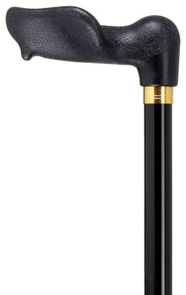 Unisex Adjustable Palm Grip Cane Metallic Black -Affordable Gift! Item #DHAR-9050908