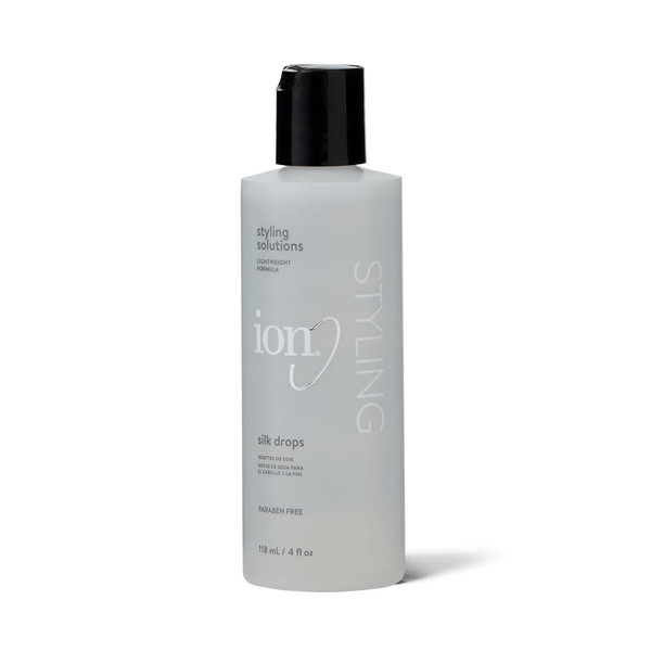 ion Silk Drops, Adds Shine & Softness, Lightweight Formula, Frizz Control, Infused with Silk Protein, 4 fl oz