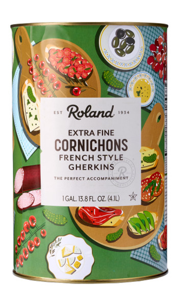 Roland Foods Premium Quality Small Cornichons, Specialty Imported Food, 4.1-Liter Can
