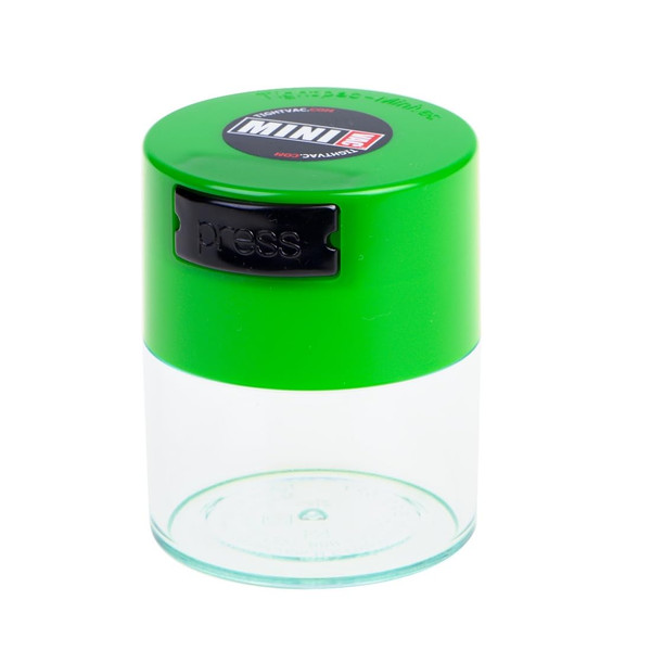 Minivac - 10g to 30 grams Airtight Multi-Use Vacuum Seal Portable Storage Container for Dry Goods, Food, and Herbs - Green Clear