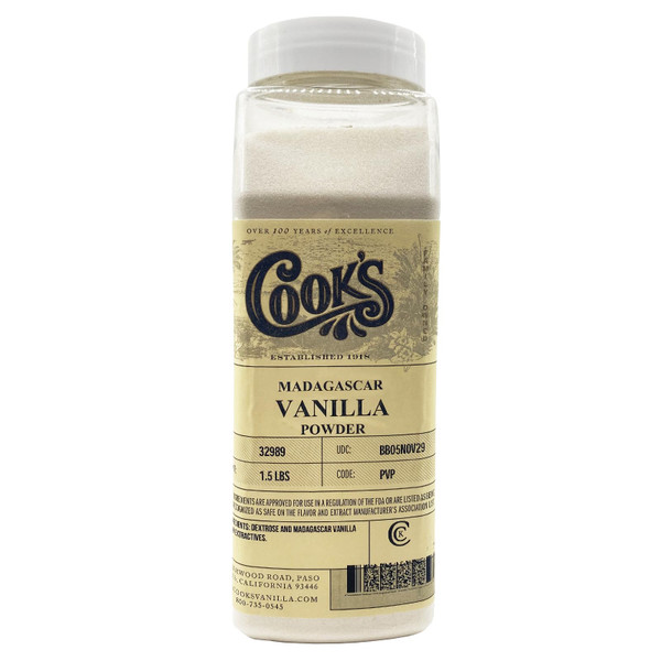 Cook’s, Vanilla Powder, World’s Finest Gourmet Fresh Premium Vanilla, 1.5 Pound (24 Ounce)