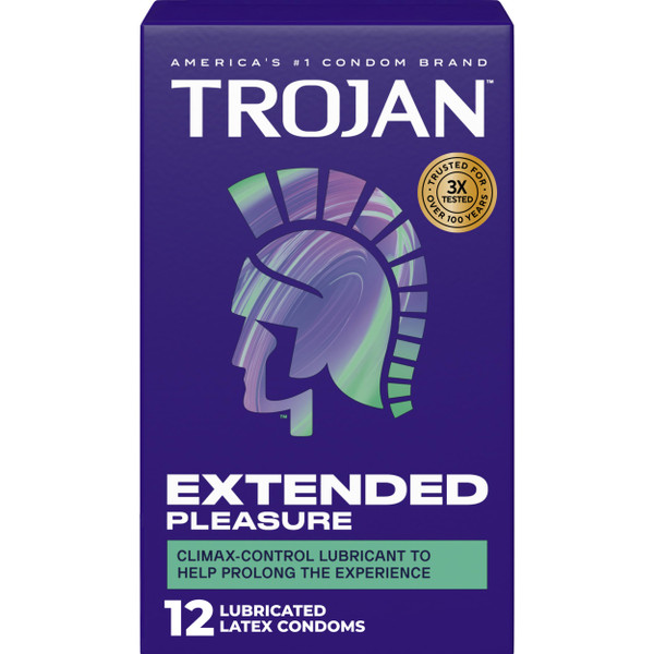 TROJAN Extended Pleasure Condoms, TROJAN Condoms, 12 Count