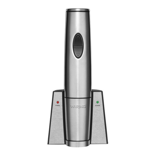 Waring Commercial WWO120 Portable Electric Wine Bottle Opener with Recharging Station,Silver
