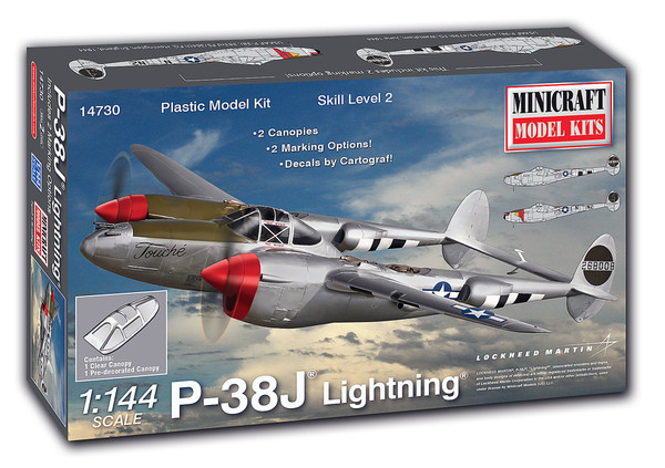 Minicraft P-38J "Lightning" Building Kit (36 Piece) , White