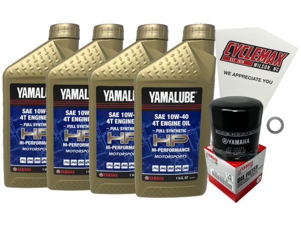 Cyclemax Full Synthetic Oil Change Kit compatible with 2007-2016 Yamaha YZF-R1