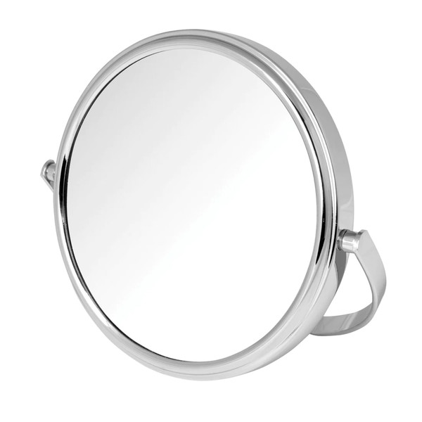 Model's Choice JERDON Tabletop Vanity Makeup Mirror with Chrome Finish – 5.5” Diameter Mirror with 5X-1X Magnification – Model MC109C