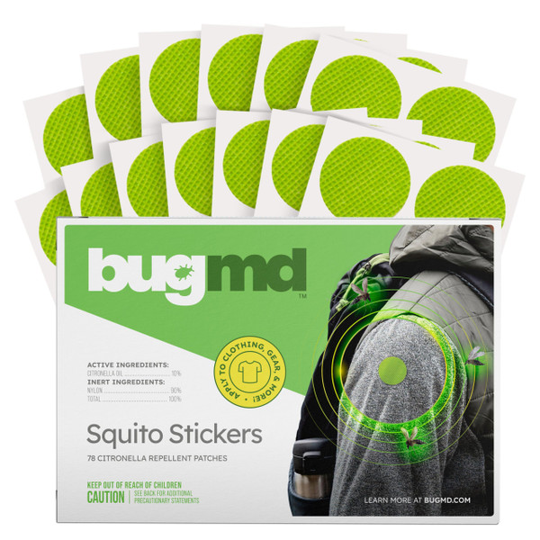 BugMD Squito Stickers Mosquito Repellent Patch Stickers for Adults (78 Patches), Safe & Effective Insect Repellent Patches for Toddlers, Kids, Camping, Beach & Outdoor Essentials BugMD Squito Stickers Mosquito Repellent Patch Stickers for Adults (78 Patches), Safe & Effective Insect Repellent Patches for Toddlers, Kids, Camping, Beach & Outdoor Essentials
