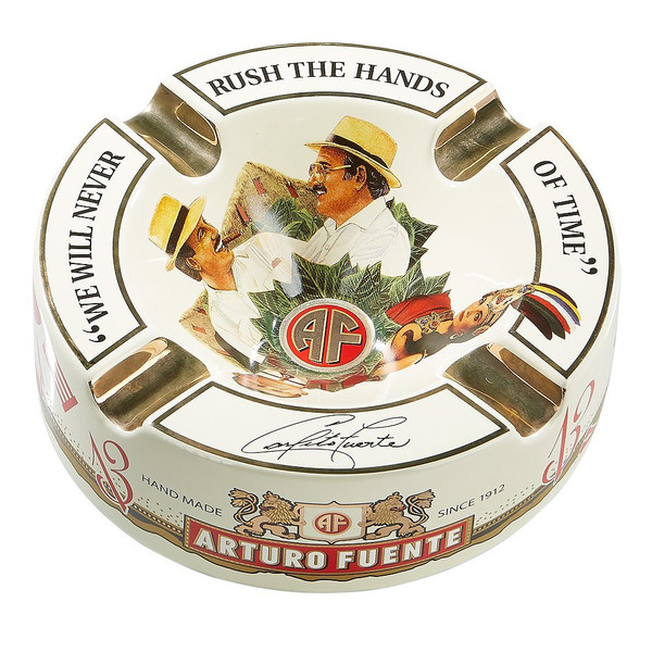 Arturo Fuente Ceramic 4-Finger Ashtray, Classic Cream White, 8.5 x 8.5 x 2.75 inches, 4.0 pounds