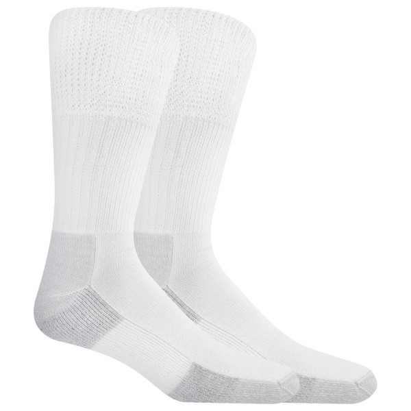 Dr. Scholl's Men's Advanced Relief BlisterGuard Work Crew Socks 2 Pair, White, Shoe Size: 7-12