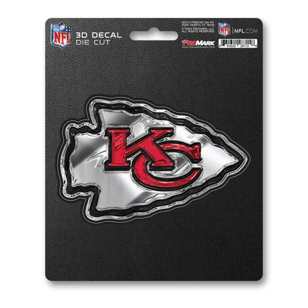 FANMATS 62778 Kansas City Chiefs 3D Decal Sticker, 5” x 6.25”, Team Colors