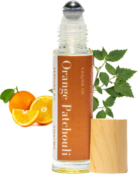 Kailuna Co. Orange Patchouli Delicious Natural Pure Essential and Fragrance Oil Perfume Roll On with Organic Jojoba Oil, Eau de Toilette, Alcohol Free, Small-Batch, Made in California