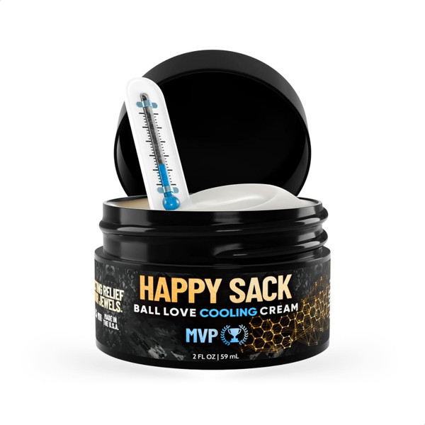 Derm Dude Happy Sack Ball Deodorant & Anti-Chafing Cream for Men | Nut Cooling Lotion for Groin & Private Parts | Odor Control, Aluminum-Free, DeoPlex Formula – MVP Scent, 2oz (1 Pack)