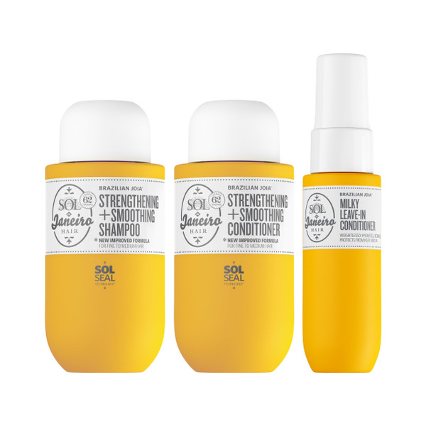 Sol de Janeiro Brazilian Dreams Hair Routine Minis | Travel Size Brazilian Joia Shampoo, Conditioner, Leave in Conditioner Spray | Beauty Gift Set (Not Applicable)