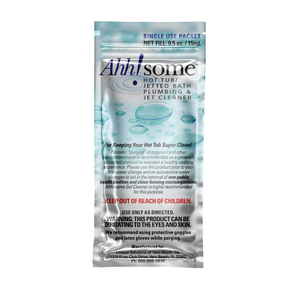 Ahh-Some - Hot Tub Serum Cleaner Sachet | Clean Pipes & Jets Gunk Build Up | Clear & Soften Water for Hot Tub, Jetted Tub, Swim Spa | Top Clarifier Up to 450 Gallons of Water (One Time Use Only) Ahh-Some - Hot Tub Serum Cleaner Sachet | Clean Pipes & Jets Gunk Build Up | Clear & Soften Water for Hot Tub, Jetted Tub, Swim Spa | Top Clarifier Up to 450 Gallons of Water (One Time Use Only)