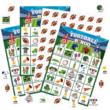 Liliful 35 Pcs Bingo Games 24 Players Bingo Cards Sport Theme Party ...