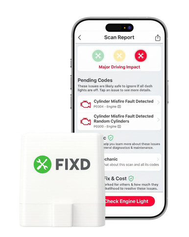 FIXD Bluetooth OBD2 Scanner for iPhone & Android - Diagnostic Scan Tool ...