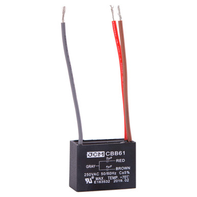 Cfm Capacitor JCM 3 Wire Ceiling Fan Capacitor 2 uF + 4 uF 250VAC 50/60 Hz CBB61