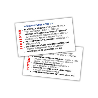 Constructional Rights Card Protester Know Your Constitutional Rights Card 50pk 2x3.5” Talking To ...