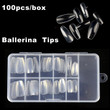 UÑAS CLEAR BALLERINA TIP P/100