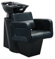 LAVA CABEZAS AJUSTABLE DE PORCELANA CON SILLA RECLINABLE BLACK