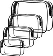 CARTERA DE COSMETICO CLEAR SET 4