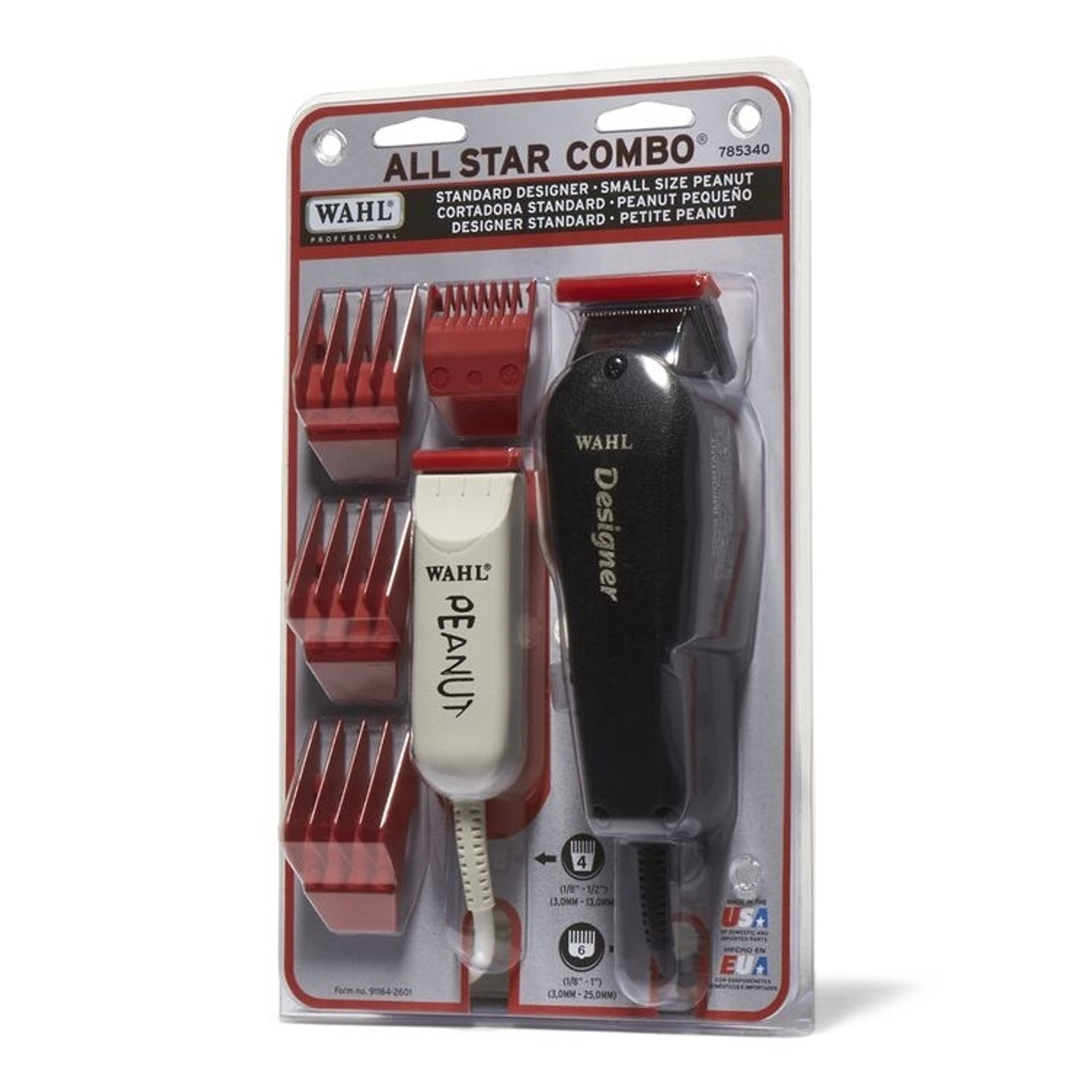 WALL PROFESSIONAL ALL STAR COMBO STANDARD DESIGNER CLIPPER & PEANUT TRIMMER  #785340