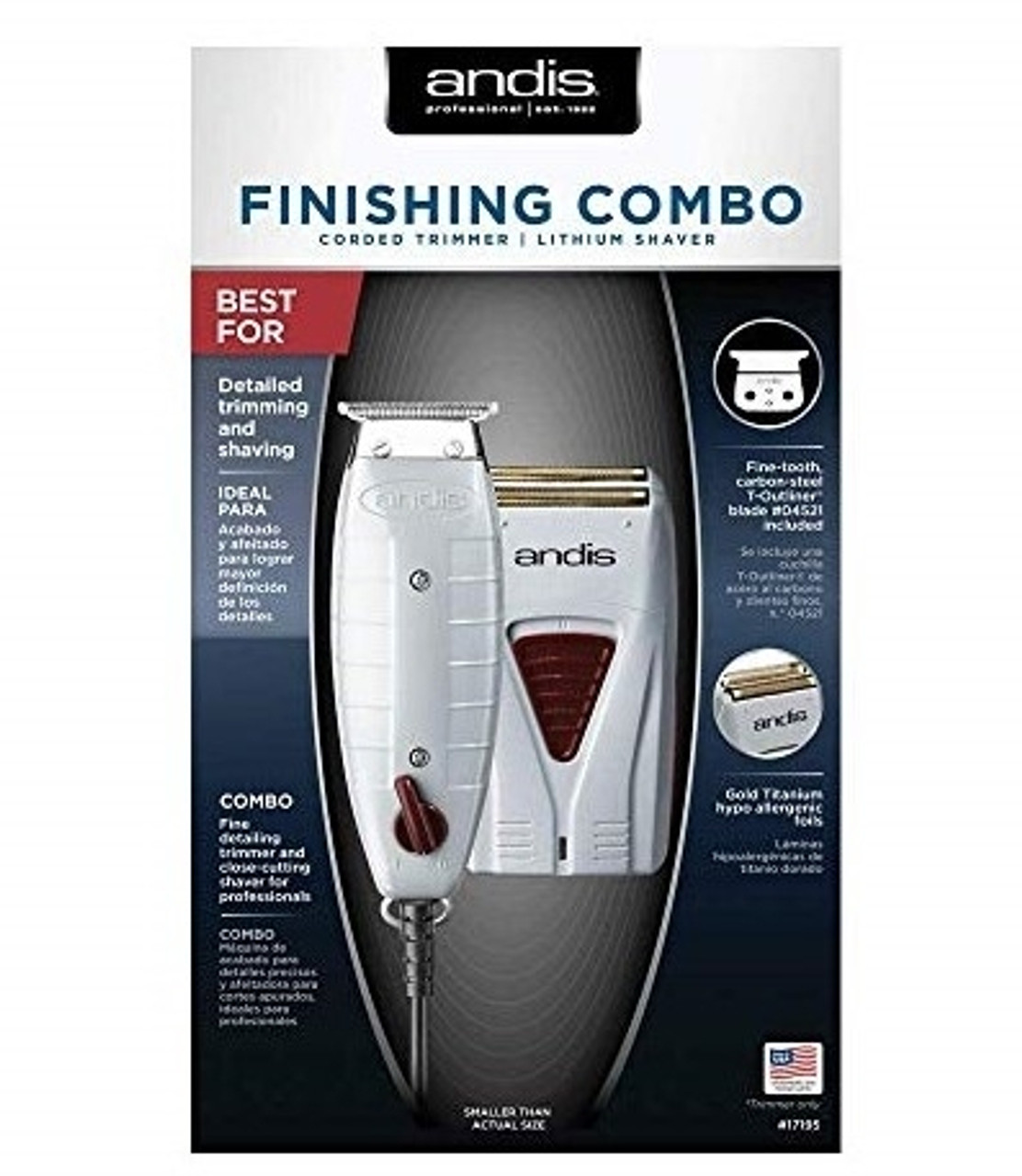 ANDIS FINISHING COMBO CORDED TRIMMER LITHIUM SHAVER #7195 - La