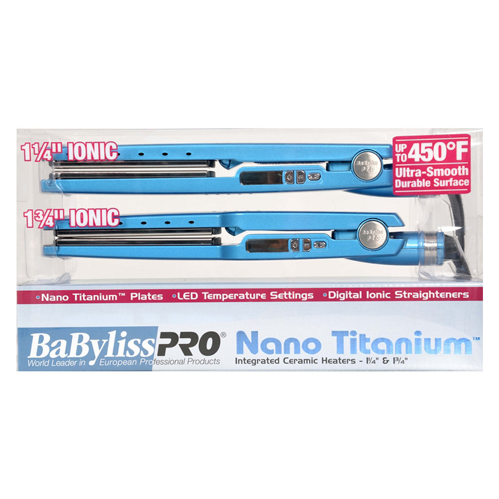 BABYLISS PRO COMBO PLANCHA NANO TITANIUM DE 1 1/4 \u0026 1 3/4 - La Española  Beauty Store