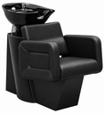 LAVA CABEZAS AJUSTABLE DE PORCELANA CON SILLA RECLINABLE BLACK