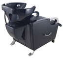LAVA CABEZAS DE PORCELANA CON SILLA RECLINABLE NEGRA