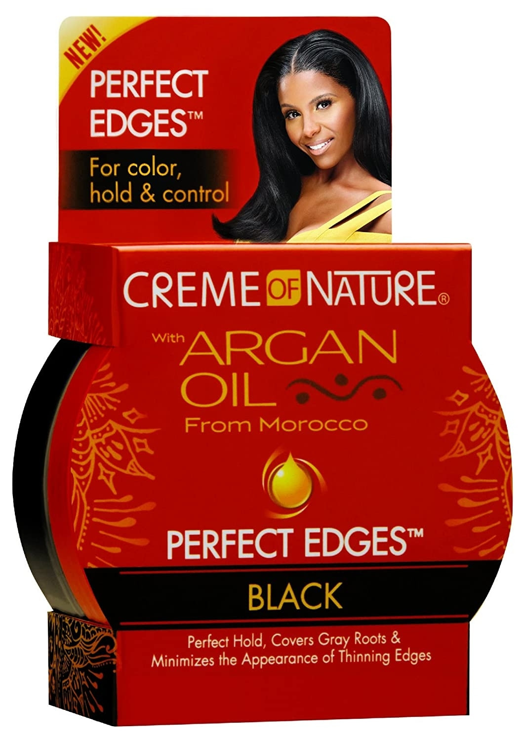 PERFECT EDGES BLACK ARGAN OIL COLORED HAIR GEL 2.25 OZ