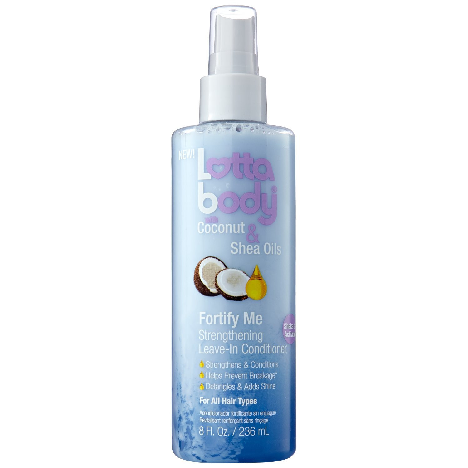 LOTTA BODY FORTIFY ME STREIGHTHENING LEAVE IN CONDITIONER COCONUT & SHEA OILS 8 OZ