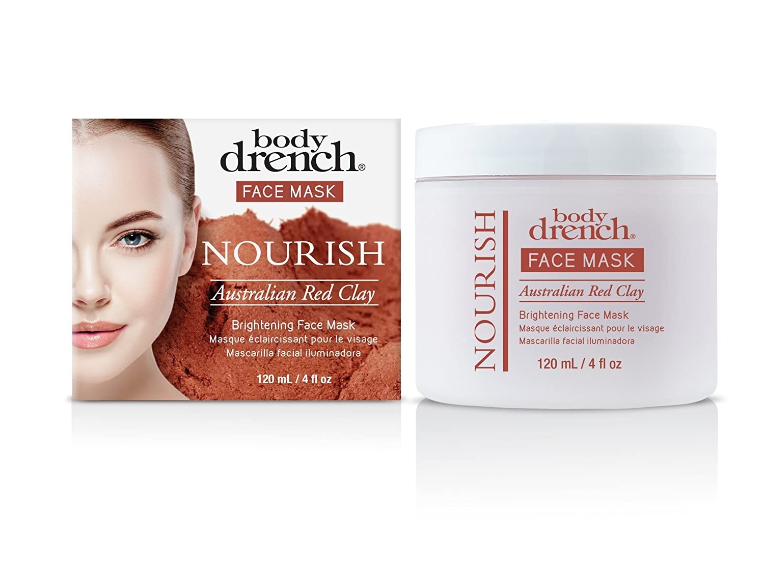 BODY DRENCH NOURISH AUSTRALIAN RED CLAY BRIGHTENING FACE MASK 4 FL OZ