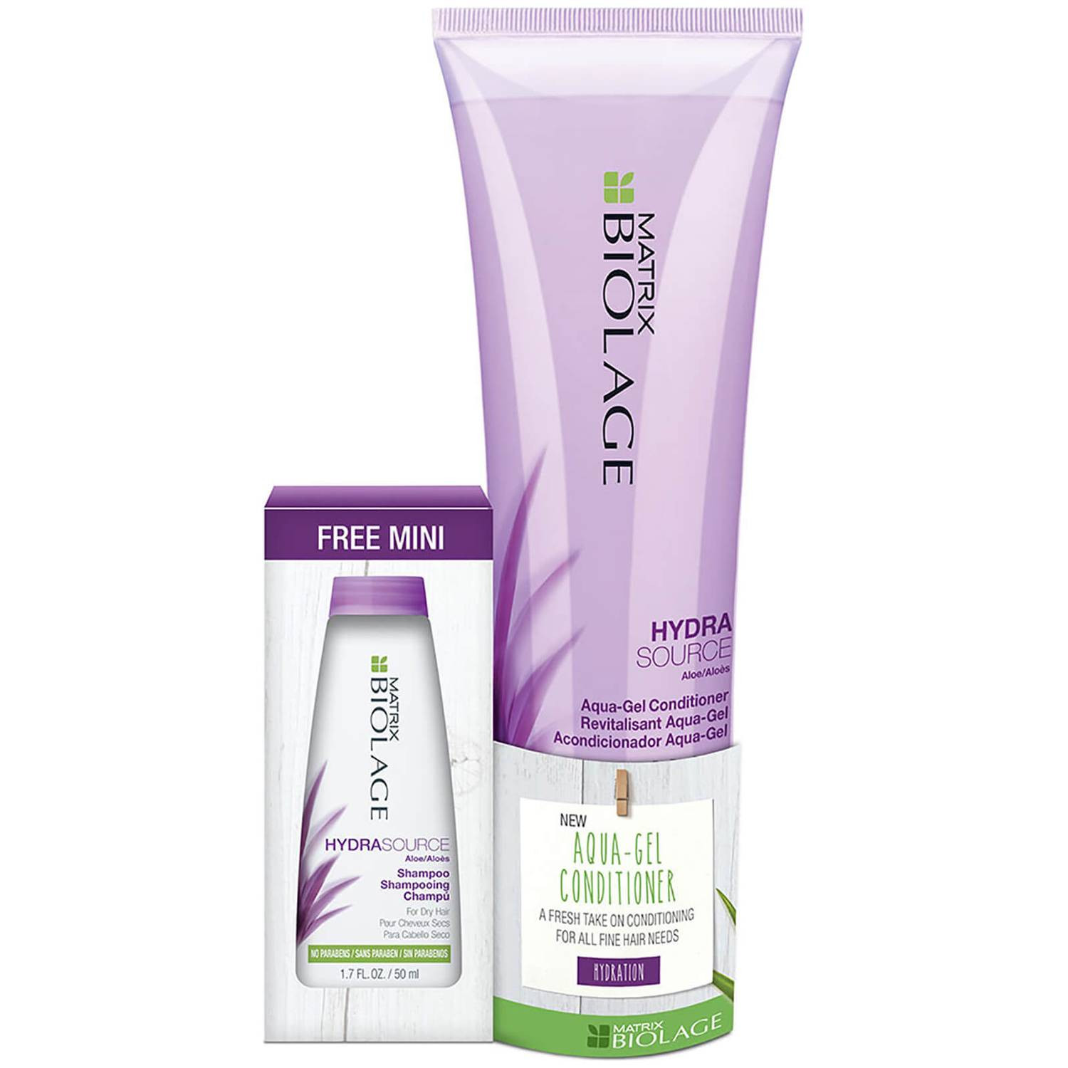 MATRIX BIOLAGE HYDRASOURCE ALOE AQUA-GEL CONDITIONER WITH FREE HYDRASOURCE ALOE SHAMPOO