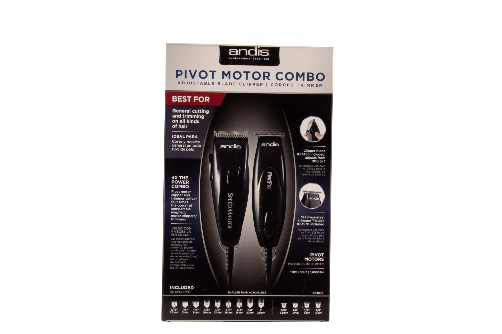 PIVOT MOTOR COMBO ADJUSTABLE BLADE CLIPPER/CORDED TRIMMER