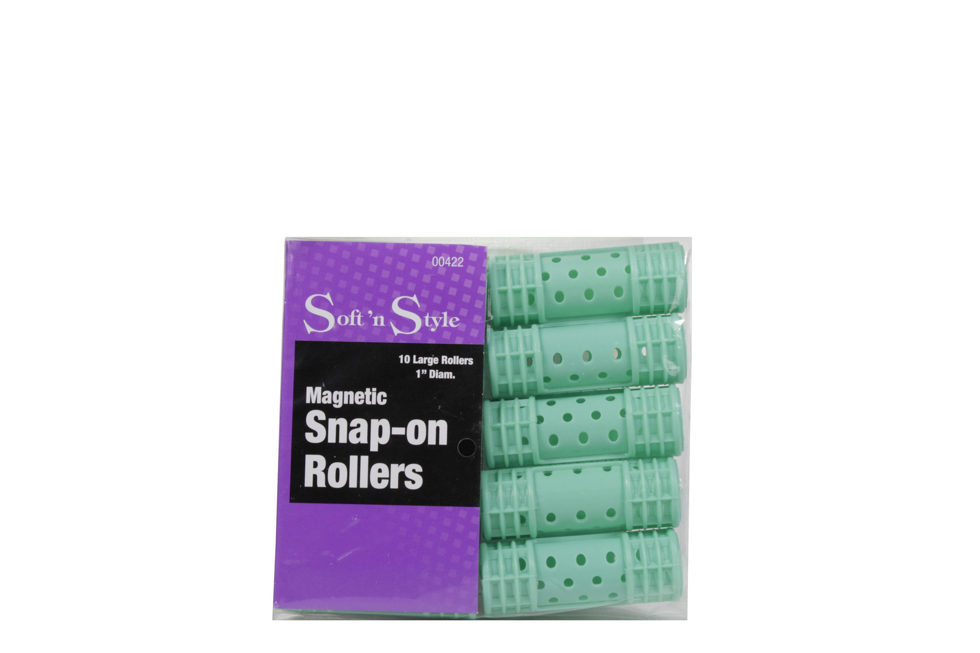 SOFT'N STYLE MAGNETIC SNAP-ON ROLLERS 10 LARGE ROLLERS 1" DIAM #00422