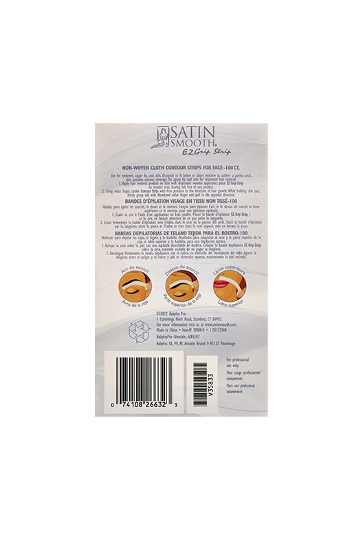 SATIN SMOOTH EZ GRIP STRIP MUSLIN CLOTH CONTOUR STRIP FOR FACE 100 CT