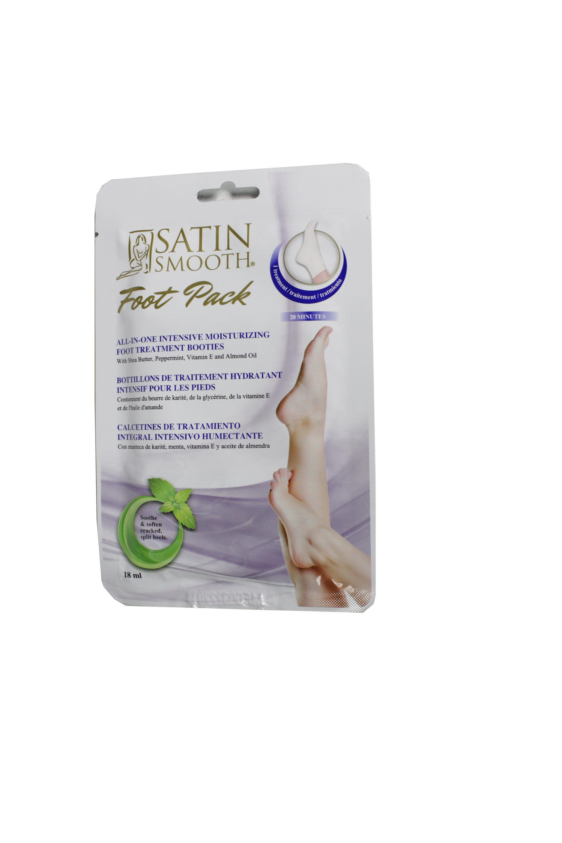 SATIN SMOOTH FOOT PACK ALL IN ONE INTENSIVE MOISTURIZING FOOT TREATMENT BOOTIES