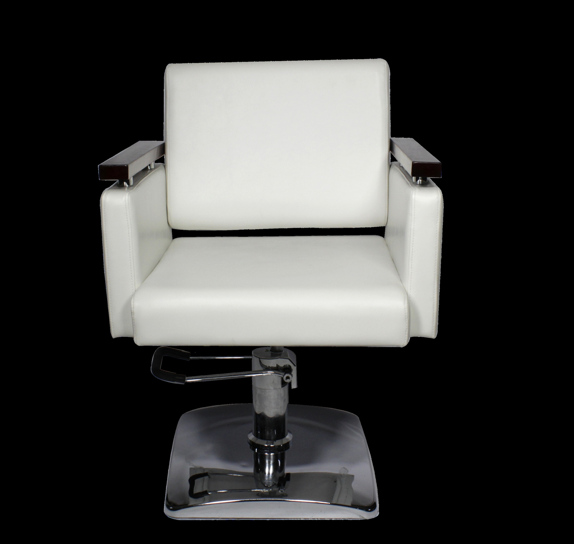 SILLA DE ESTILO FIJA BLANCA BRAZOS CON MADERA BASE CUADRADA