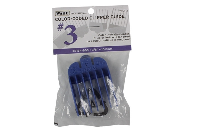 WAHL PROFESSIONAL COLOR-CODE CLIPPER GUIDE #3 #3134-803 3/8" COLOR BLUE